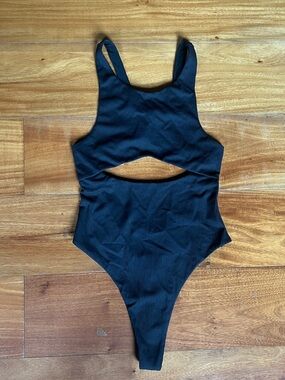 For Love & Lemons Black Ribbed Bodysuit
